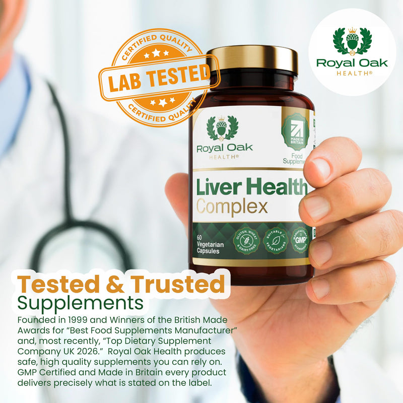Liver Health Complex | 27 Active Ingredients with Artichoke 5:1, SOD, Reduced Glutathione, Alpha Lipoic Acid, Quercetin, Mushroom Complex, Zinc, Chromium & Active B Vitamins | UK Made