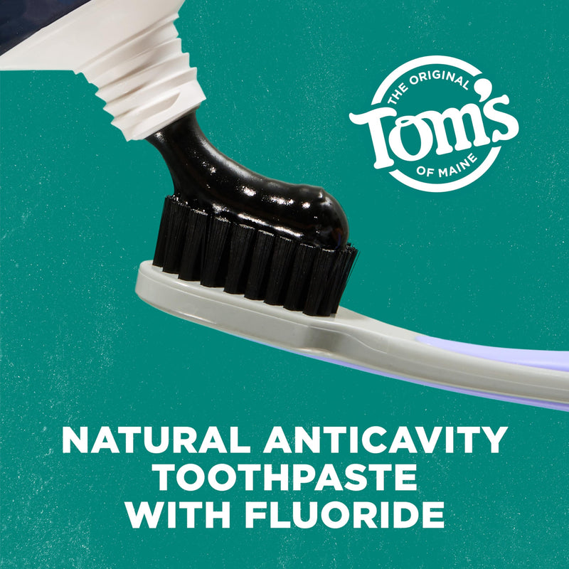 [Australia] - Tom's of Maine Activated Charcoal Whitening Toothpaste with Fluoride, Peppermint, 4.7 oz. 3-Pack (Packaging May Vary) 12 Ounce (Pack of 1) 