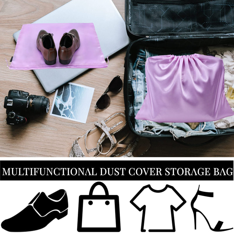 GONGKANGYUAN 30 Pack Dust Bags for Handbags Travel Storage Pouch, Silk Handbag Dust Cover Bags for Purses Pocketbooks Shoes Boots Purple 23.6×19.6 IN