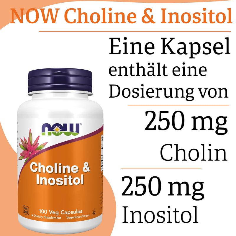 [Australia] - Now Foods, Choline & Inositol, 500 mg, 100 Vegan Capsules, Laboratory Tested, Vitamin B, Gluten Free, Soy Free, Vegetarian 