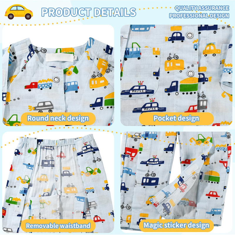 [Australia] - Adaptive Clothing for Children Long Sleeve Cotton Tear Away Full Opening Bedridden Patient Clothing Pink 8 