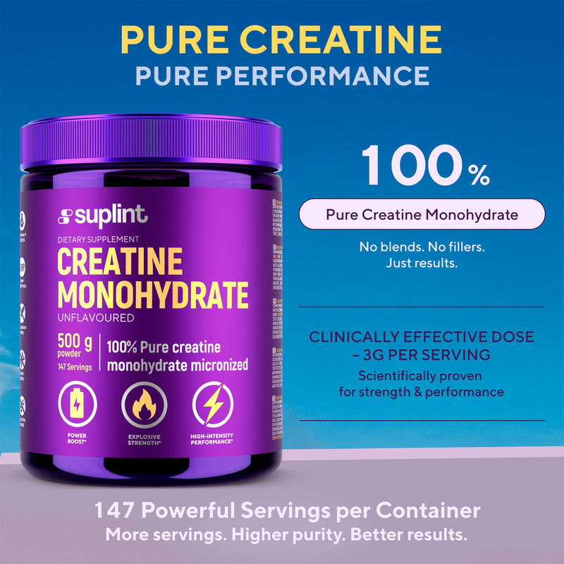 Creatine Monohydrate Powder 500 g – 147 Servings – 100% Pure Creatine Monohydrate – Micronized Quality – Vegan, Non-GMO – Sports Nutrition for Strength, Muscle & Recovery (1 Pack) 1 Pack
