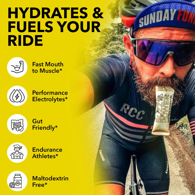 Organic Honey Energy Gels with Electrolytes (10 Pack). 25g Natural Carbohydrate from Glucose and Fructose for Running, Cycling, Team Sports and All Activities. 10