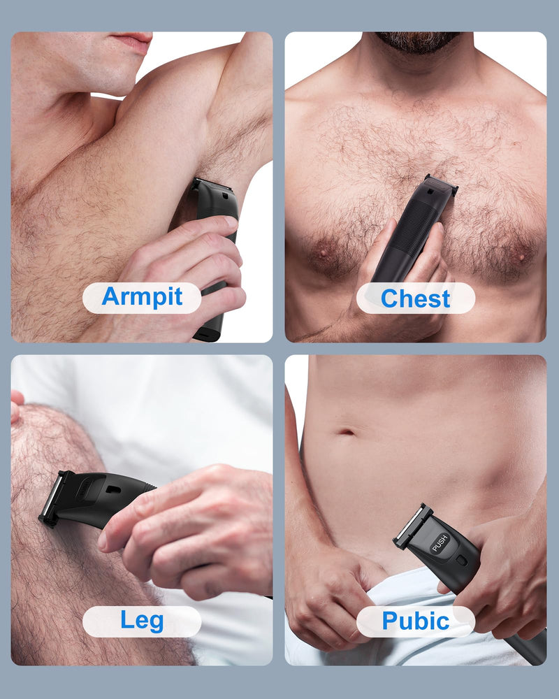 [Australia] - Intimate razor man razor men's electric, waterproof body shaver men, body razor men with LED light, intimate area body hair trimmer, full body groomer beard hair remover for men, USB, IPX7 