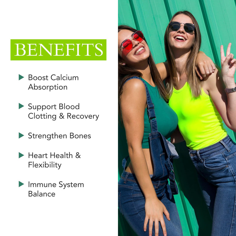 [Australia] - Vitamin K Supplement ‚Äì Natural Vitamins for Men & Women - Vital Nutrients for Calcium Absorption & Overall Balance - Non-GMO Supplements - Gluten & Sugar Free, No Fillers, 100 mcg, 30 Tablets 