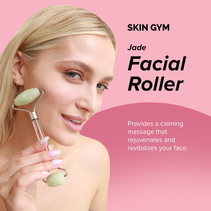 Skin Gym Face Roller for Enhancing Radiance and Relaxing Tension, Face Massager Skin Care Beauty Tool, Rejuvenate Skin, Sculpt, Lift and Define Jade