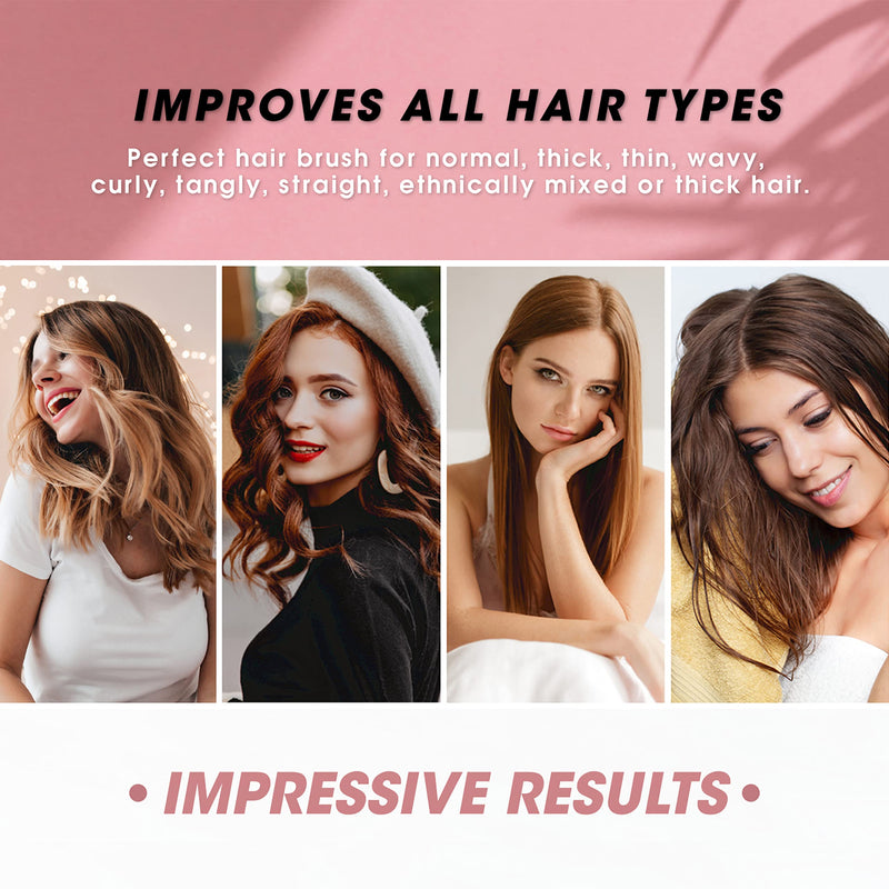 Hair Brush for Men and Women – Natural Boar Bristle Hairbrush Distributes Hair’s Natural Oils for Shine, Nylon Pins for Soft Scalp Massage & Circulation – Stylist Recommended for Healthy, Soft Hair Cherry Wood with Nylon Pins