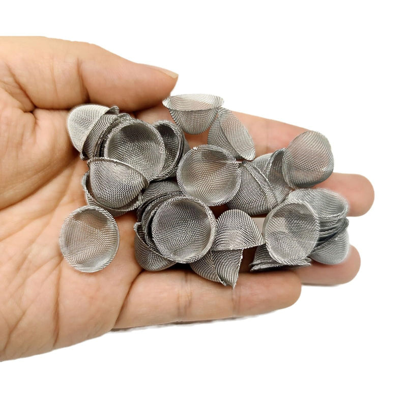 [Australia] - Pipe Screens 3/4 Inch 0.75 Inch 40 Pieces Adjustable Tapered Design Bowl Screens, 100% Stainless Steel Mesh 0.75 Inch 40PCS 