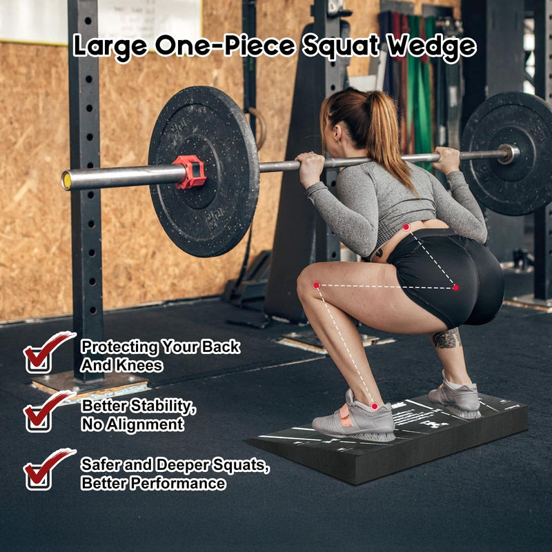[Australia] - Squat Wedge Block, Professional One-Piece Heel Elevated Slant Board for All-Position Squats, Knees Over Toes, Weightlifting, Calf Stretches ect.. Home and Gym Equipment. 