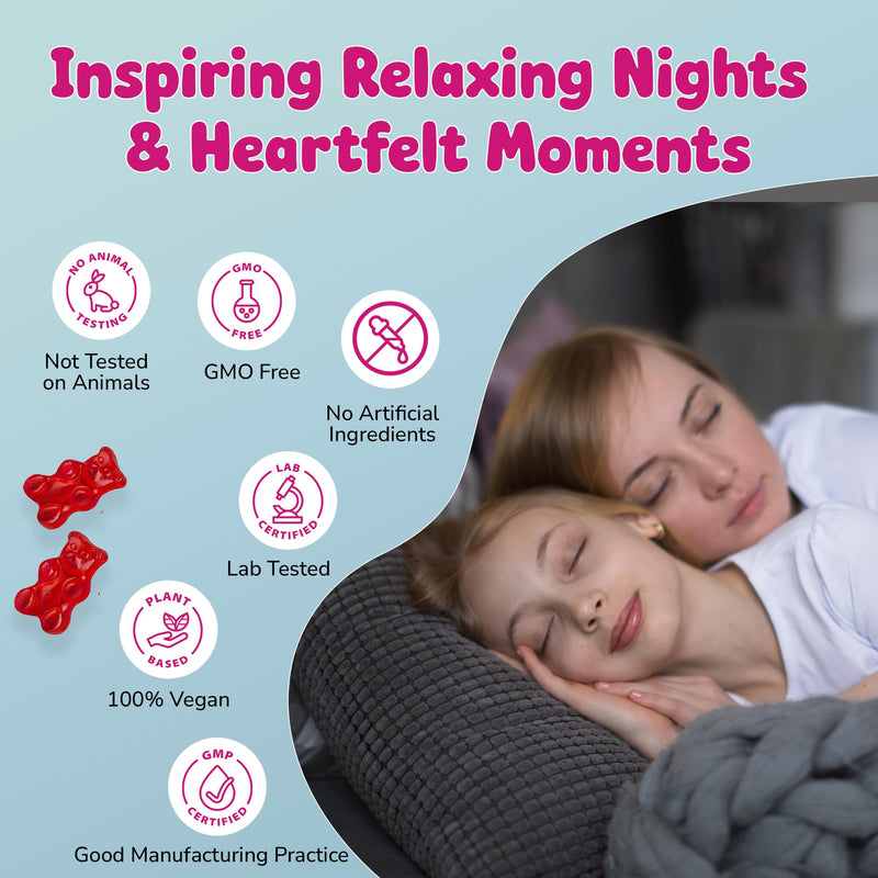 DVEOO Natural Sleep Gummies for Kids – Raspberry Sleep Supplement with Magnesium Glycinate, Vitamin B6, C & D3, L-Theanine & Lemon Balm – 60 Sleep Gummies
