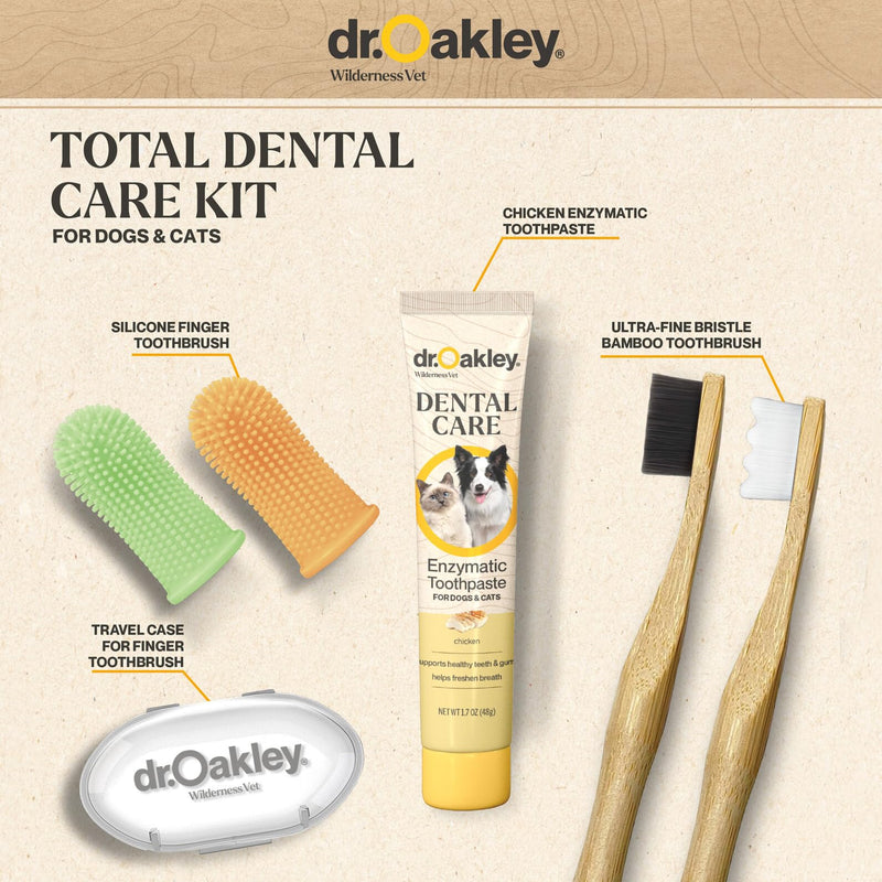 Total Dental Care Kit for Dogs & Cats: Chicken Flavor -Toothpaste, Brushes, and Case, Natural - PawsPlanet Australia