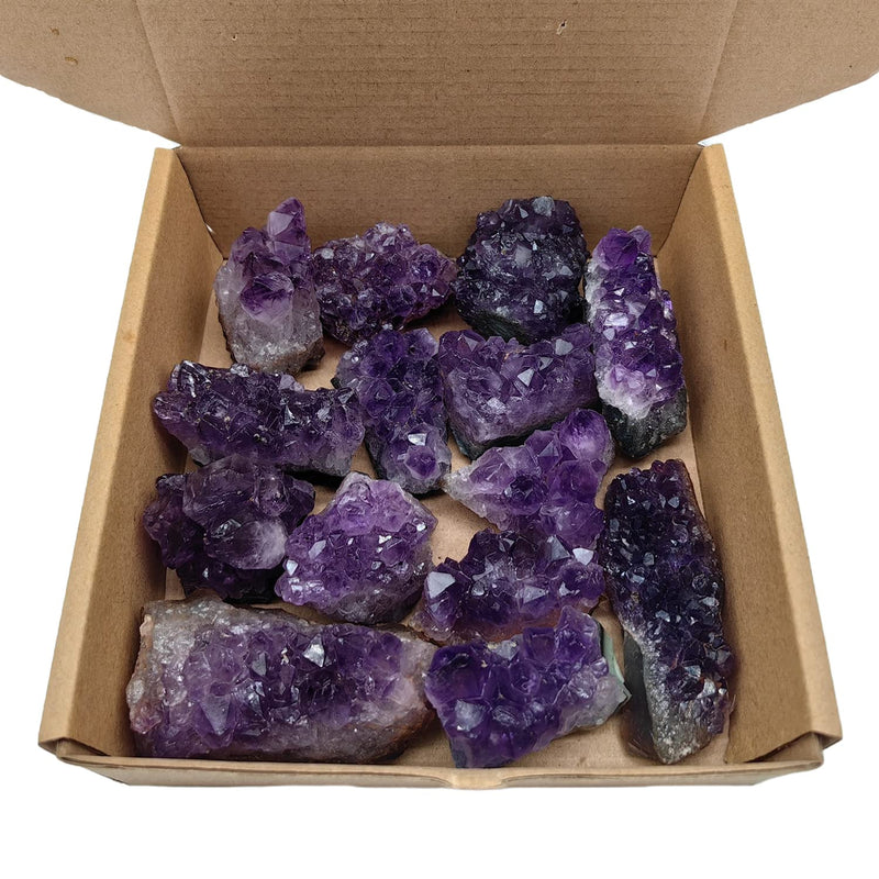 1Lb Raw Amethyst Clusters Natural Amethyst Geode Druzy Deep Purple Crystals Bulk Gemstones Healing Stones for Meditation Home Decoration Deep Purple Amethyst Cluster