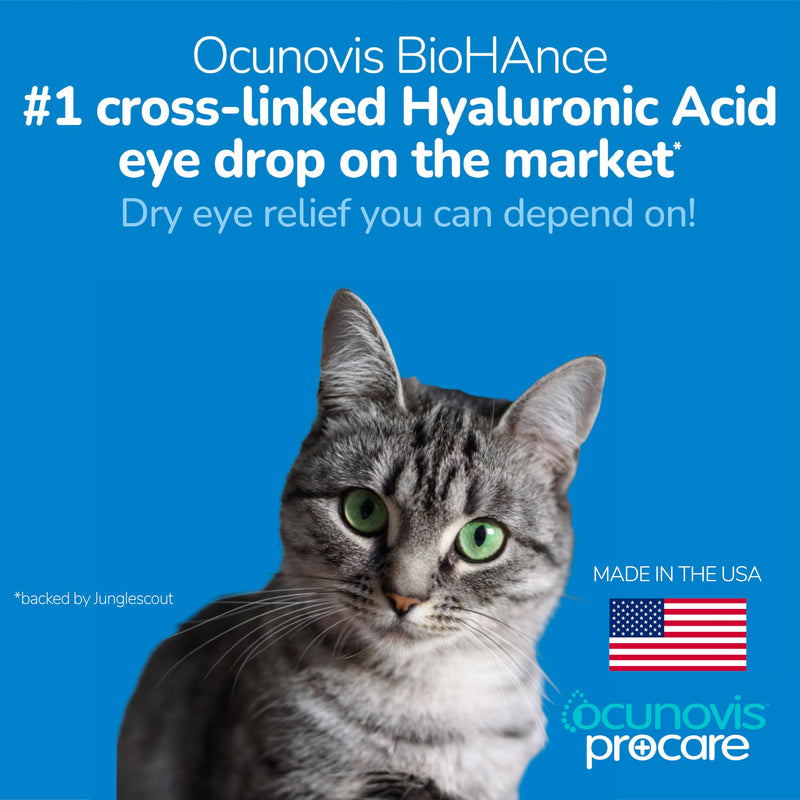 Sentrx Ocunovis ProCare Gel Eye Drops for Cats with Lysine, Eye Lube for Dogs, Patented BioHance for Dry Eyes, Allergies, 5 ml - PawsPlanet Australia