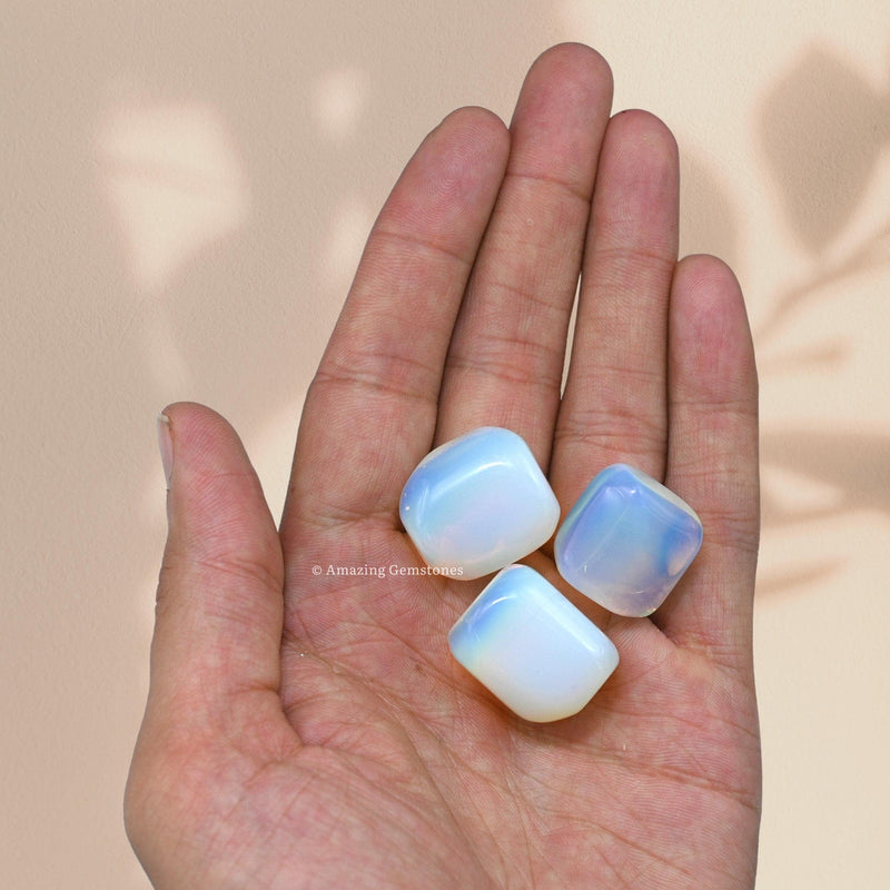 [Australia] - 1 oz Opalite Crystal Tumbled Stones Polished Rocks - Natural Gem Stones for Healing - DIY Crystals for Protection 1 oz 