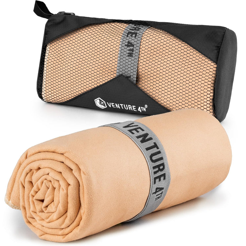 VENTURE 4TH Travel Toiletry Bag & Quick Dry Towel Set - Ideal Travel Bundle for Camping, Hiking, Backpacking and Business Trips - Size L Towel