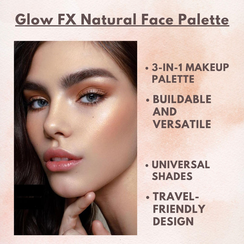 [Australia] - GA-DE Glow FX Natural Face Palette - Blush for Cheeks, Bronzer Powder, and Highlighter Makeup - Enriched with Jojoba Oil - 135 Cool and Cozy - 0.42 oz 512 - Carnelian 