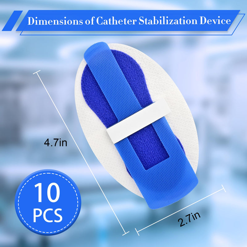 [Australia] - 10 Pcs Foley Catheter Stabilization Device, Urinary Leg Bag Catheter Tube Holder, Catheter Supplies for Single/Double/Feeding Tube, Adhesive Catheter Urinary Leg Bags Holder,Blue Blue 10 PCS 