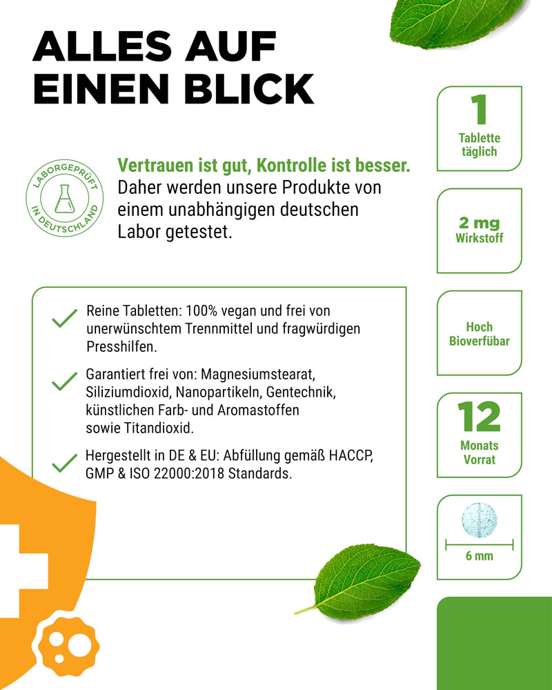 [Australia] - Copper - 365 tablets with 2 mg each - 1 year supply - High bioavailability - Copper gluconate - High dosage - Vegan - Without unwanted additives 