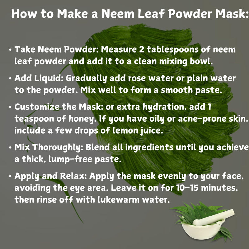 [Australia] - Neem Powder 100% Pure Natural Leaf Powder for Hair, Skin & DIY Uses Finely Ground & Additive Free Natural Supplement in Resealable Pack ‚Äì 2 oz 