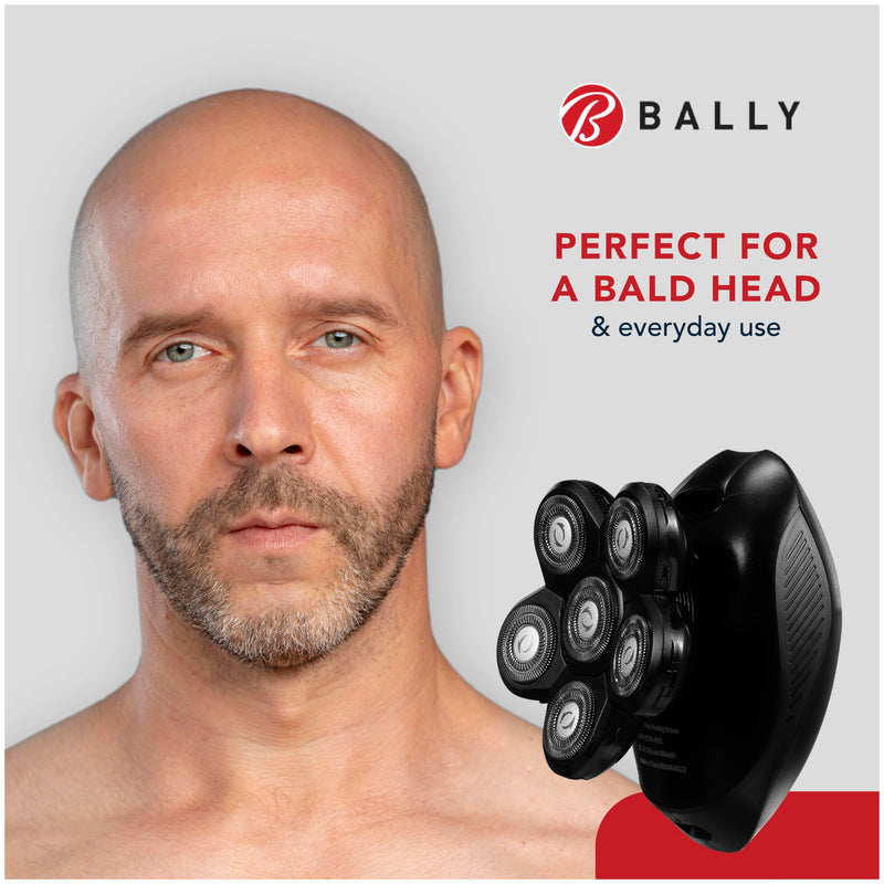 [Australia] - Bally 6 Head Floating Shaver, Total Grooming with 6-in-1 Multi-Functional Electric Floating Shaver, 6 Heads, LED Display, Lithium Rechargeable, 50 Min Usage 