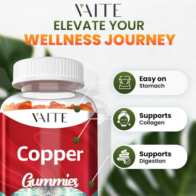 [Australia] - Copper Supplements 10mg Amino Acid ‚Äì Chelated Copper Supplement, Essential Trace Mineral for Energy, Bone Strength, Cellular & Antioxidant Support ‚Äì for Men & Women, Vegan, Non-GMO, 60 Gummies 