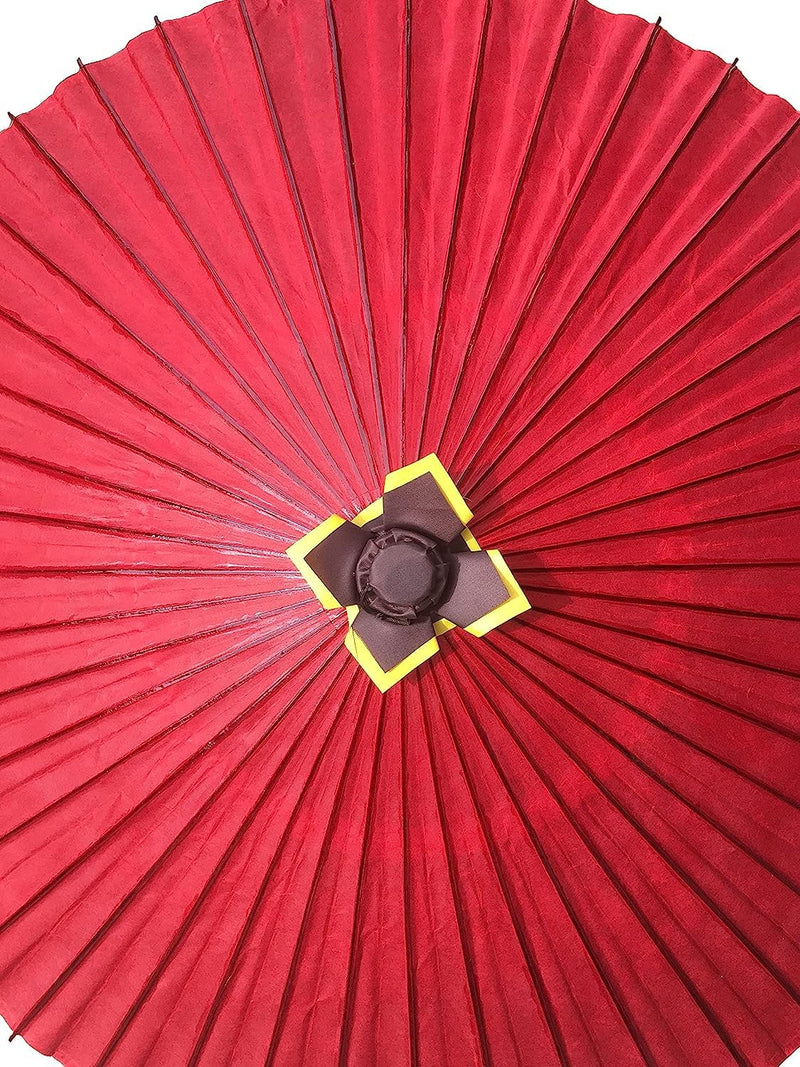 Asian Home Rainproof Handmade Japanese Oiled Paper Umbrella Parasol 41.7inch red