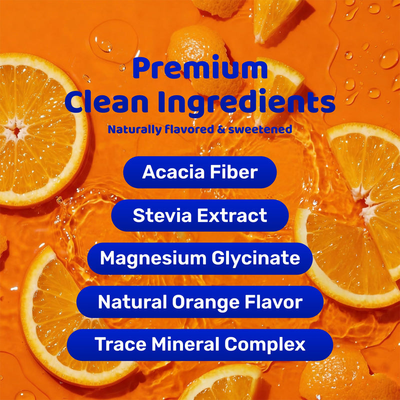Ultra Lyte Magnesium Glycinate Powder with Trace Minerals 180g – Vegan & Gluten-Free Flavoured Magnesium Supplement – for Sleep Aid, Stress Relief & Muscle Relaxation – 60 Servings (180g, Orange) 180 g (Pack of 1)