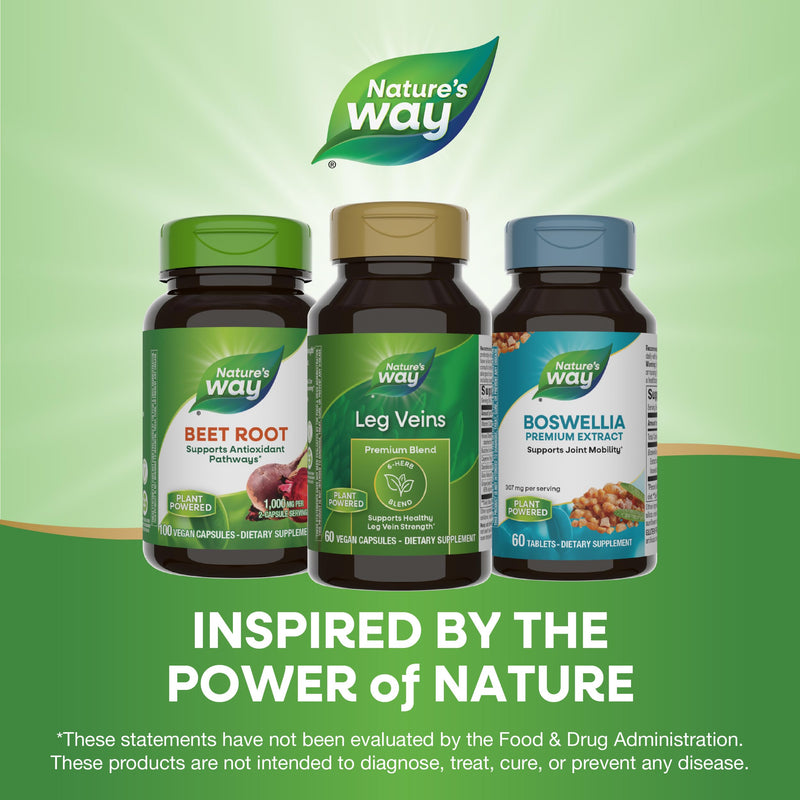 [Australia] - Nature's Way Leg Veins Support Blend, Horse Chestnut, Grape Seed Extract, and Cayenne Pepper for Leg Vein Support, Vegetarian, 60 Capsules 