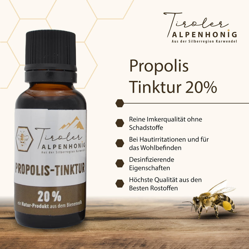 [Australia] - Tyrolean Alpine honey propolis drops 20ml - natural propolis tincture with 20% propolis extract - natural propolis solution - Made in Austria 
