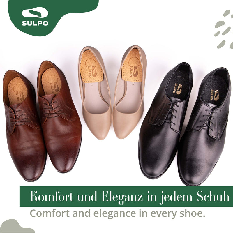 [Australia] - SULPO 2 pairs of heel spur heel cushions - insoles for shoes - heel spur insoles made of leather and latex foam - pain relief - Achilles tendon insoles - heel cushion for men and women beige heel spur 35-41 