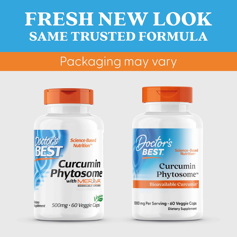 Doctor's Best, Curcumine Phytosome with Meriva, 500mg, 60 Vegan Capsules, Gluten Free, SOYA Free, Vegetarian