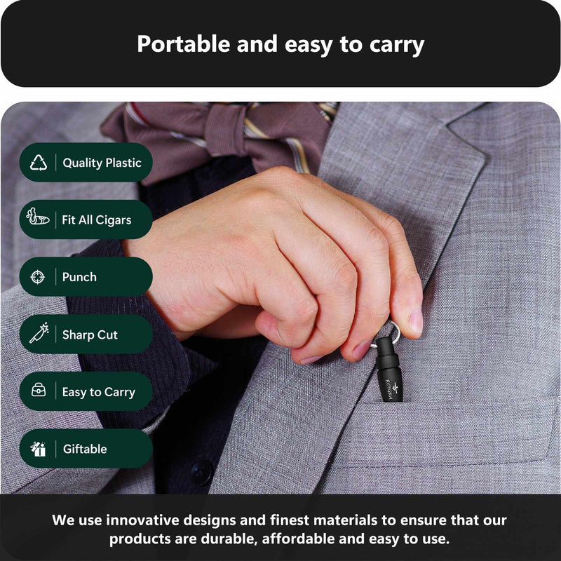 [Australia] - roygra Cigar Punch, Mini Portable Cigar Punch with Key Chain Fit All Cigar Sizes - Set of 6 