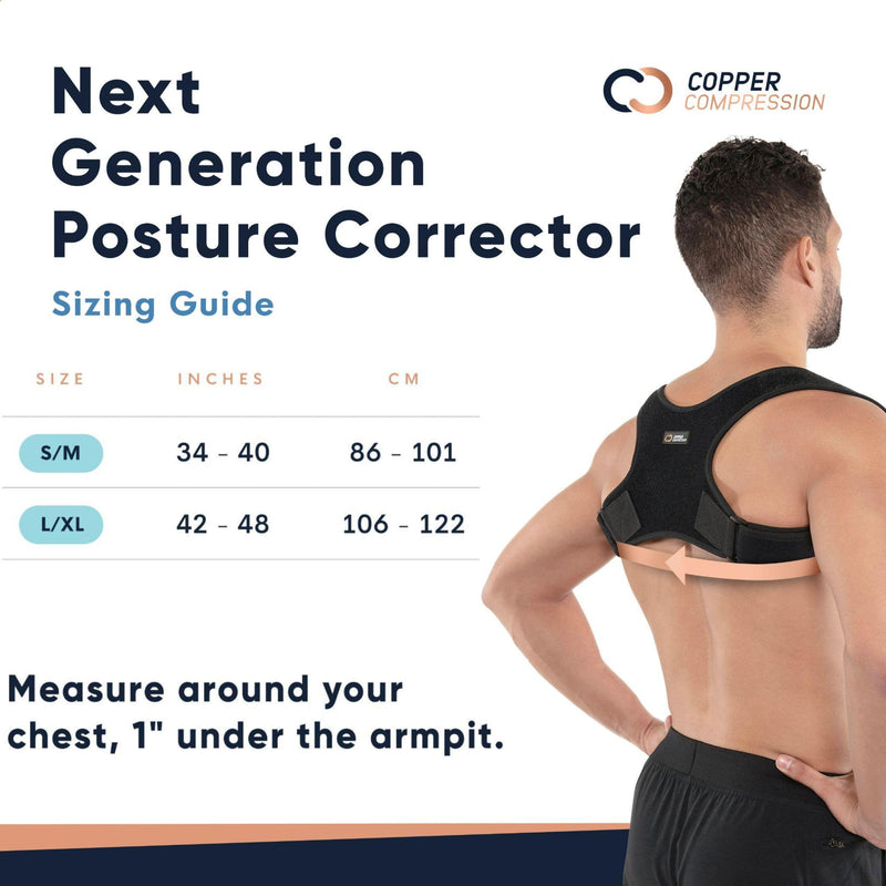 [Australia] - Copper Compression Posture Corrector for Men & Women - Adjustable Copper Infused Orthopedic Brace for Pain Relief from Bad Posture, Slumping - Targets Upper Back, Shoulders, Neck, Clavicle Large/X-Large (Pack of 1) 