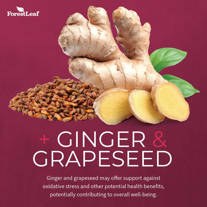 [Australia] - ForestLeaf Beet Root Capsules, 1000mg, 20:1 Extract, with Ginger, Grape Seed, Supports Blood Flow, Energy (120 Count (Pack of 1)) 120 Count (Pack of 1) 