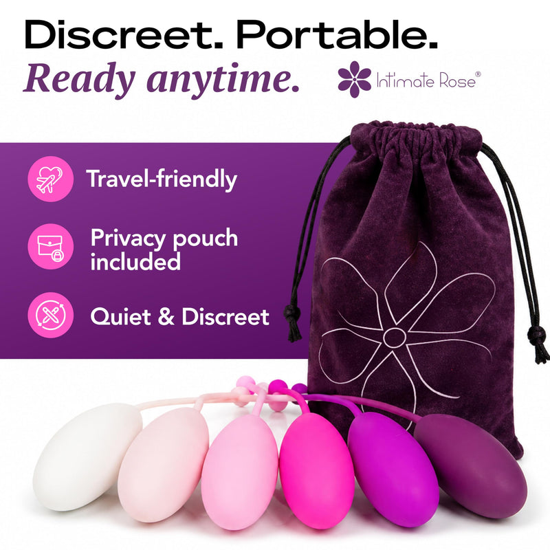 Kegel Exercise System - Pelvic Floor Exercises, Kegel Balls Weights | Set of 6 Premium Silicone Kegel Exercise Weights & Control with Training Kit for Women: Beginners & Advanced (Pack of 1) Basic Kegel Set