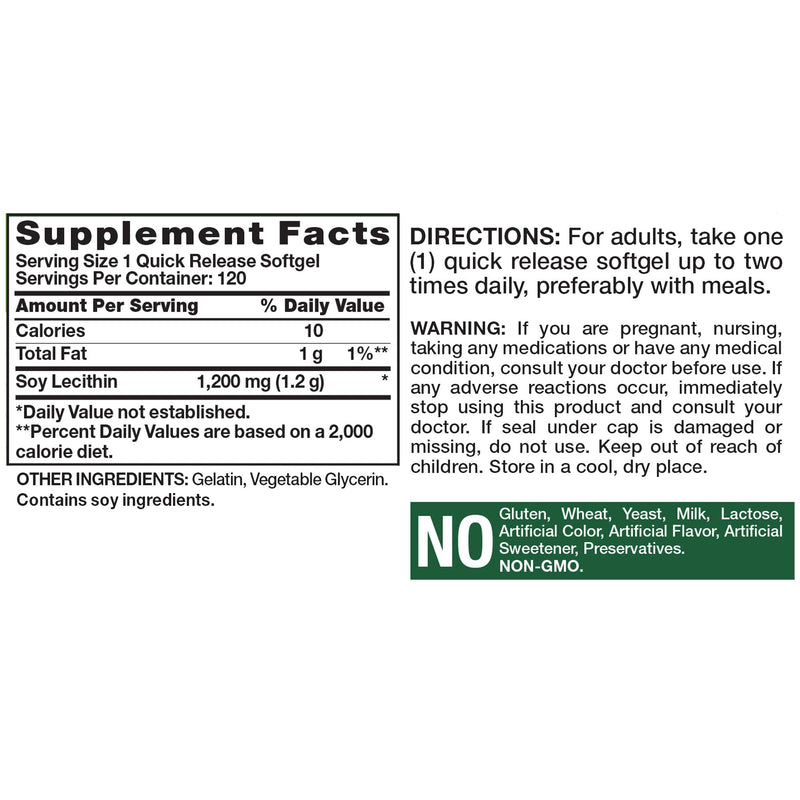 [Australia] - Nature's Truth Ultra Soya Lecithin 1200 mg, 120 Count (Pack of 1) 