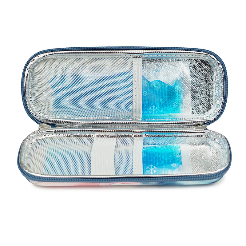 [Australia] - ONEGenug Insulin Cooler Bag with 2 Ice Packs, Portable Eva Hardshell Diabetic Bag for Insulin Pen, Insulin Syringes and Other Diabetic Accessories Style D 