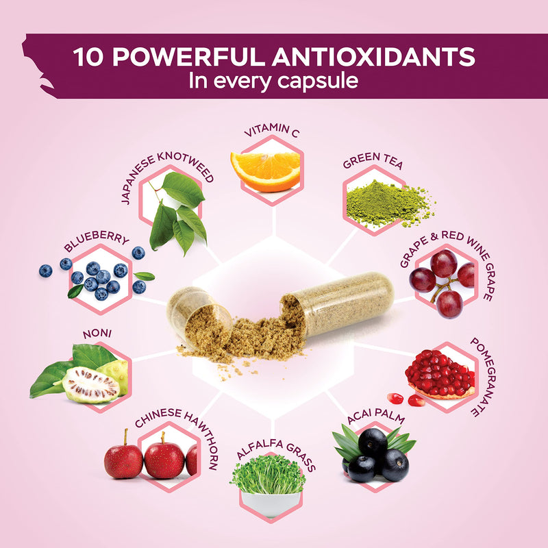 [Australia] - Purely Holistic Resveratrol 1450mg, 90 Servings, Trans-Resveratrol Antioxidant Supplement with Vitamin C and Polyphenol Complex, 180 Vegan Capsules, Promotes Anti Aging & Cardiovascular Health 
