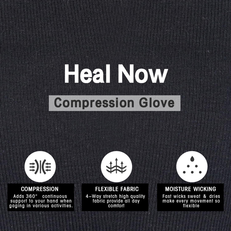 [Australia] - Arthritis Compression Gloves for Women Men, Fingerless Breathable & Moisture Wicking Compression Gloves for Relieving Carpal Tunnel Aches, Rheumatoid Pains, Joint Swell Black S Black One Pair Small: 2 1/5"-2 3/5" 