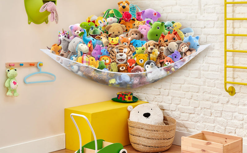 [Australia] - Simple Houseware 2 PK - Stuffed Animals Jumbo Toy Storage Hammock, White 
