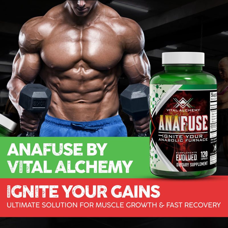Vital Alchemy Anafuse Turkesterone Supplement for Men, Epicatechin, Quercetin, Black Pepper, and More - Increase Stamina, Lean Muscle Growth & Recovery - USA Made & Non-GMO - 120 Vegan Capsules