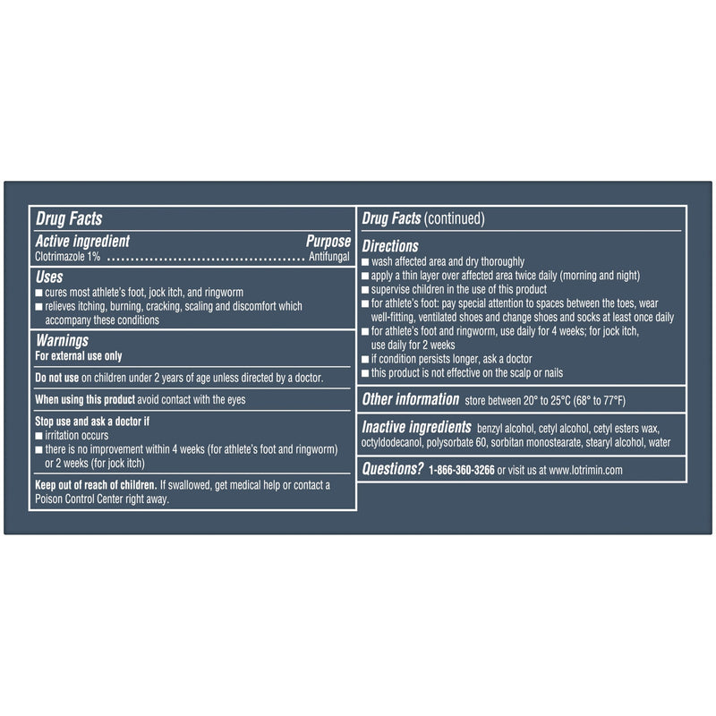 Lotrimin® AF Cream, Athlete's Foot 1% Clotrimazole Antifungal Cream Treatment, Clinically Proven Effective, 1.1 Ounce (New Look) 30 g