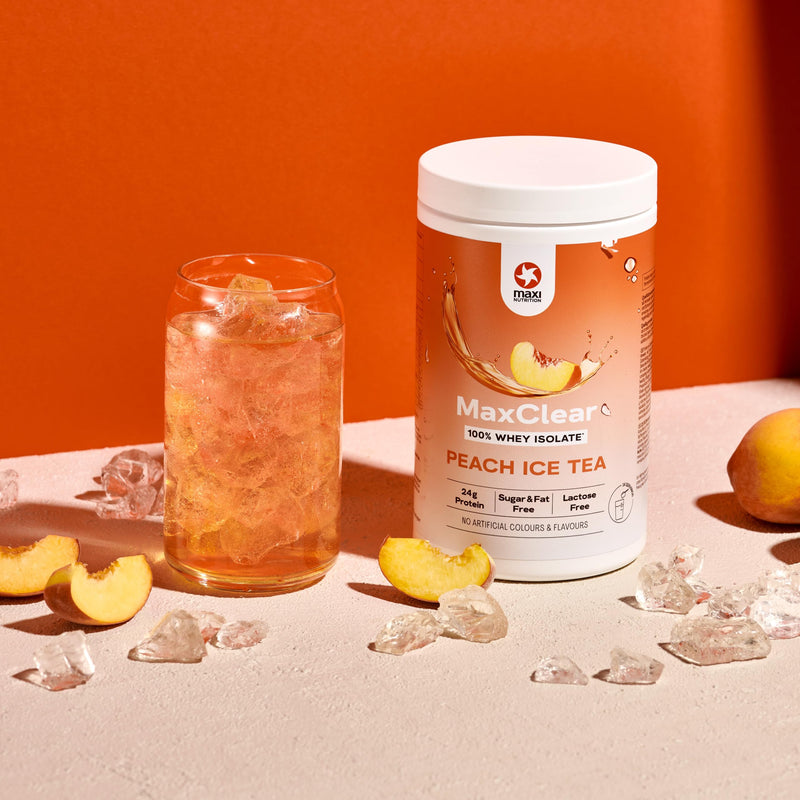 MaxiNutrition Maxclear Peach Ice Tea Clear Whey Protein Isolate, 24g Protein,104 Calories per Serving of Clear whey Isolate
