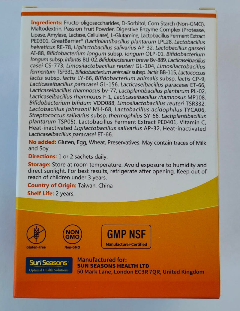 Life's Flora Mucosa Max Probiotic Supplement 15 Billion CFU 25 Strains with L-Glutamine Postbiotics Digestive Enzymes for Gastric & Gut Health Support 28 Sachets