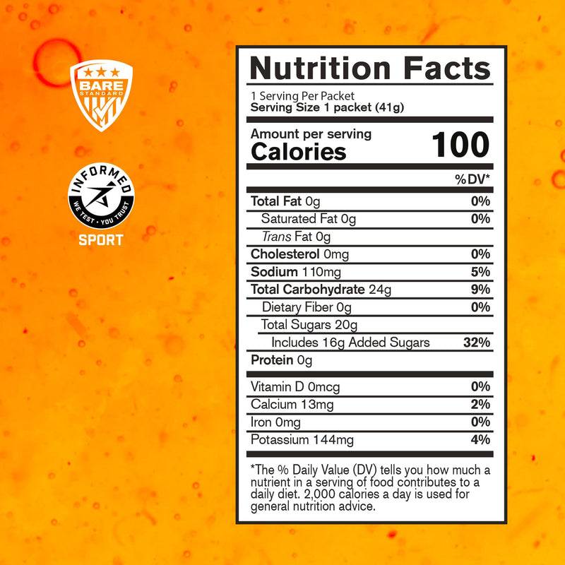 [Australia] - BARE PERFORMANCE NUTRITION, BPN Go Gel Endurance Gel, Vegan + Gluten Free Running Gel with 24g of Carbohydrates & 100 Calories per Gel Pack, 10 Single-Serving Gel Packs, Apple Cinnamon 