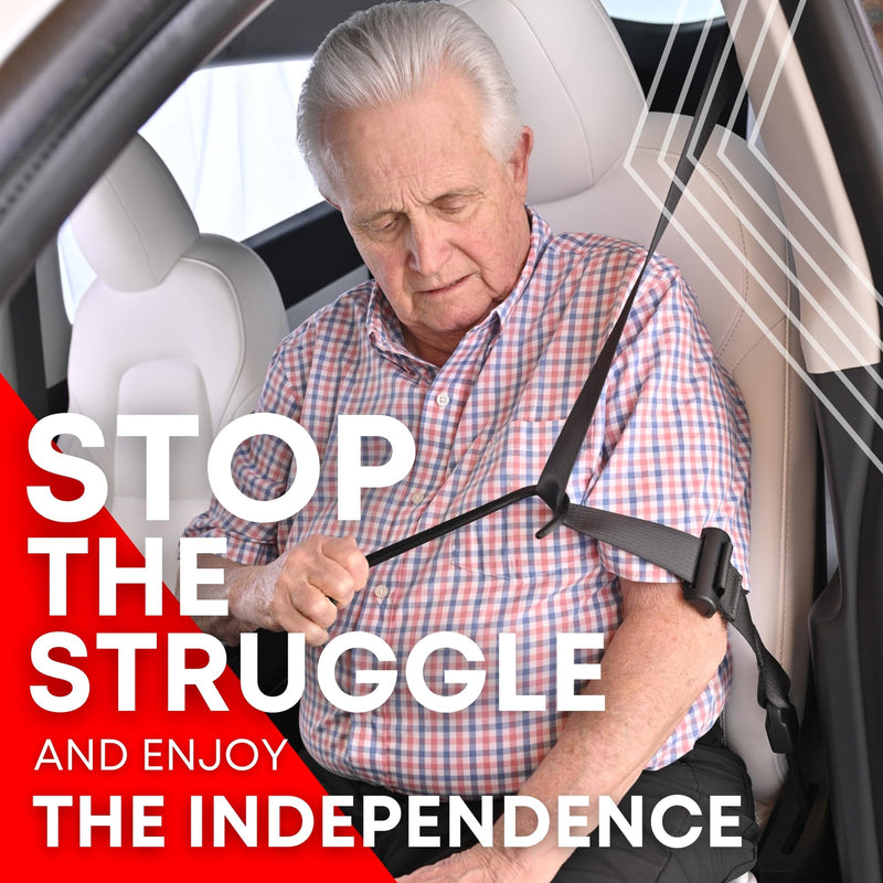 [Australia] - Seatbelt Catcher - Set of 3 Car Seatbelt Extender Grabbers for Seniors - Mobility & Daily Living Aids and Assistive Devices for Elderly with Neck & Shoulder Mobility Issues - 9", 8" 7" - Black 3 Piece 