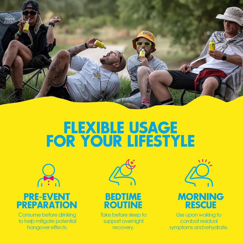 Hangin' Rescue+ Electrolyte Drink Mix | Rehydrate, Reduce Fatigue & Protect Cells with Electrolytes, B6, C, Taurine & L-Cysteine | Caffeine-Free | Travel-Ready | 13.4g Each (12, Original) 12