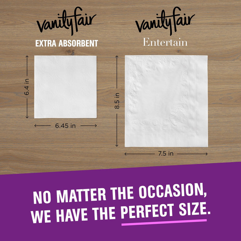 [Australia] - Vanity Fair Extra Absorbent Premium Paper Napkins, 80 Count, Disposable Napkins Made Soft And Strong For Messy Meals And Everyday Use 80 Count (Pack of 1) 