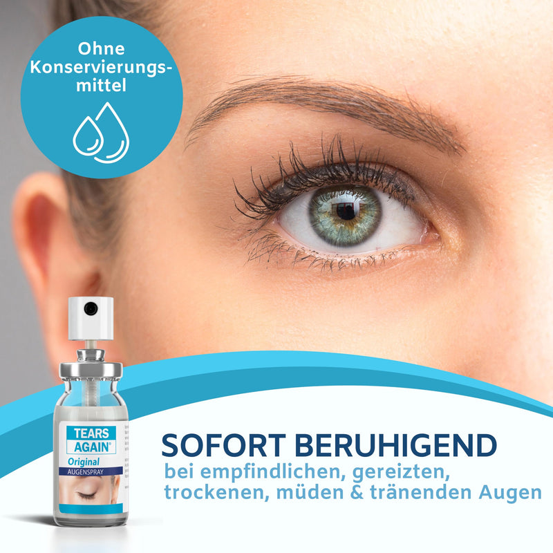 [Australia] - TEARS AGAIN Original XL eye spray against dry eyes 20ml - also suitable for children - Helps with tired, burning and irritated eyes - No preservatives - with liposomes 20 ml (pack of 1) 