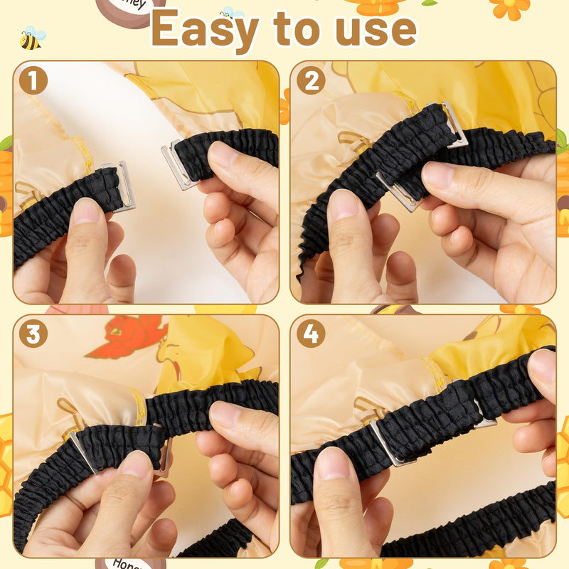 Barber Cape Duster Brush Clip Set- Cute Yellow Bear Theme Kids Hair Cutting Set Hairdressing Adjustable Neck Cape Hair Brush Duster With Clips Salon Barber Supplies for Children Boys Girls